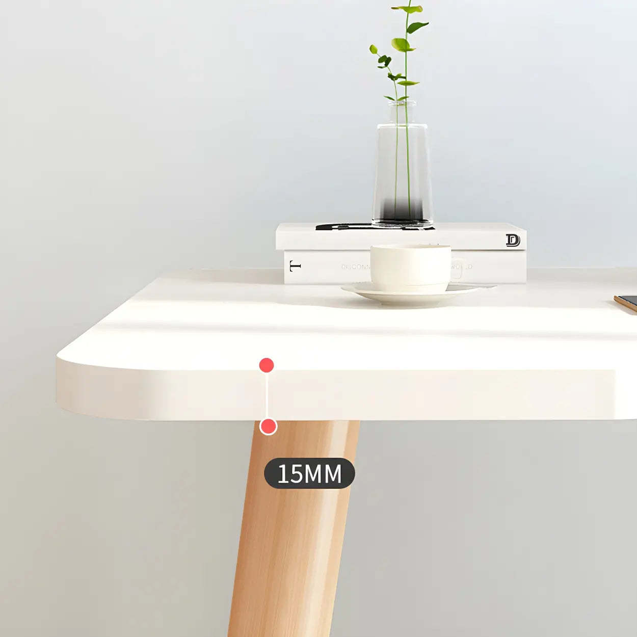 Manufactured Wood Free-Form Curved Writing Desk — Natural Finish / Table Only