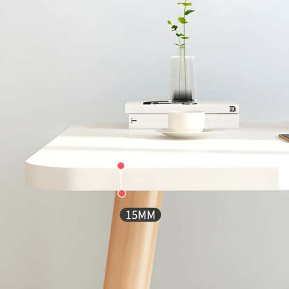 Manufactured Wood Free-Form Curved Writing Desk — Natural Finish / Table Only