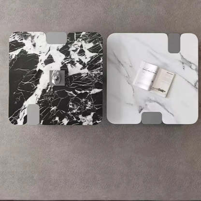 Marble Square Three Stainless Steel Leg Coffee Table