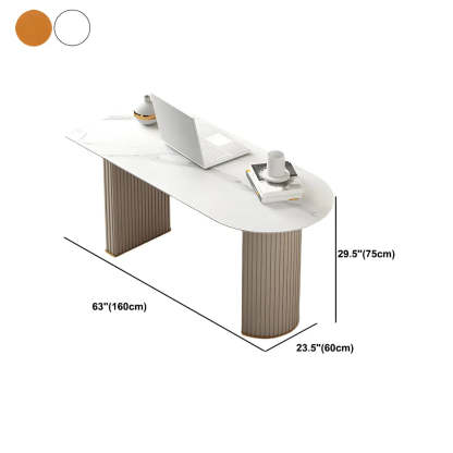 Marble Stone Peninsula Steel-Sled Writing Desk