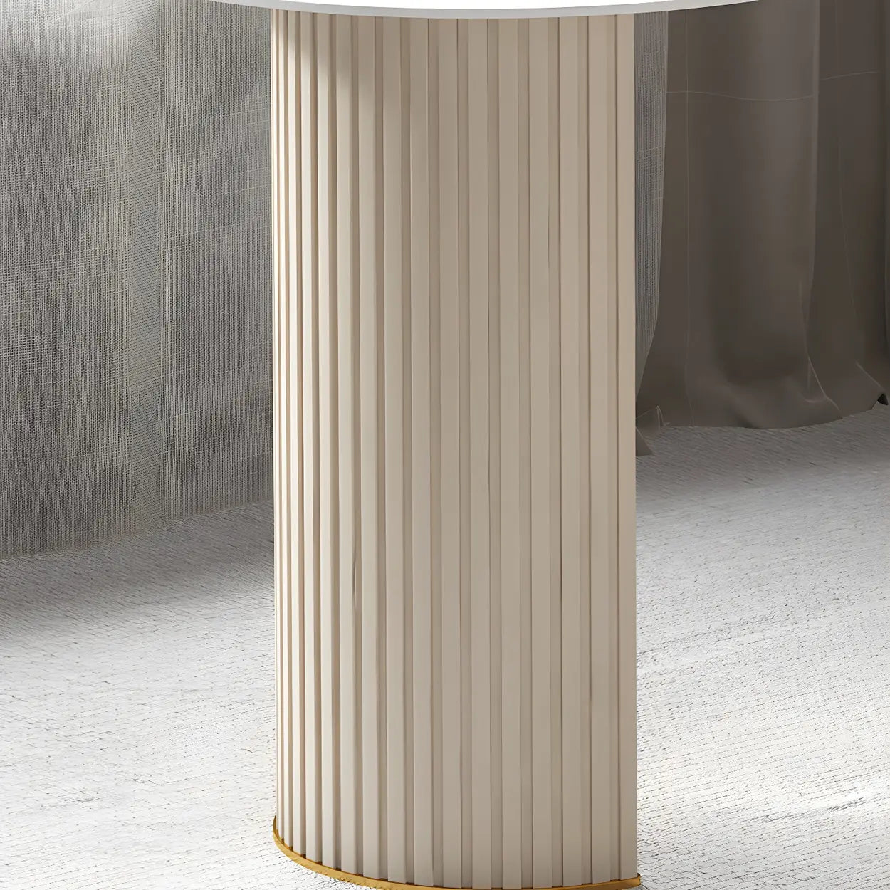 Marble Stone Peninsula Steel-Sled Writing Desk — Off-White / Table Only