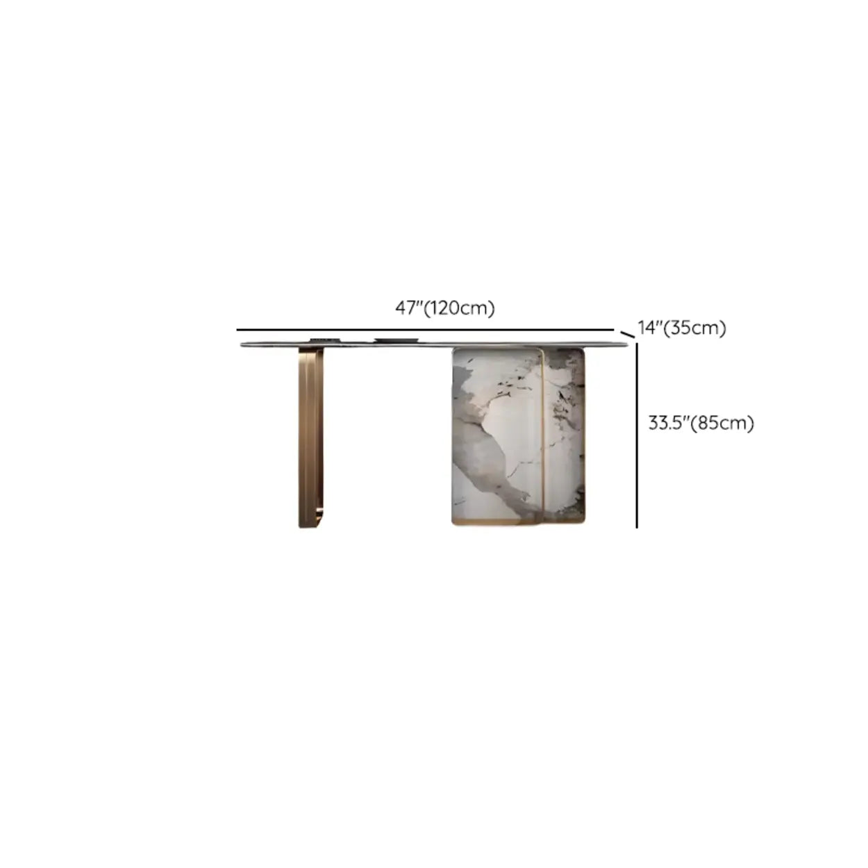 Marble Top Carbon Steel Abstract Console Table