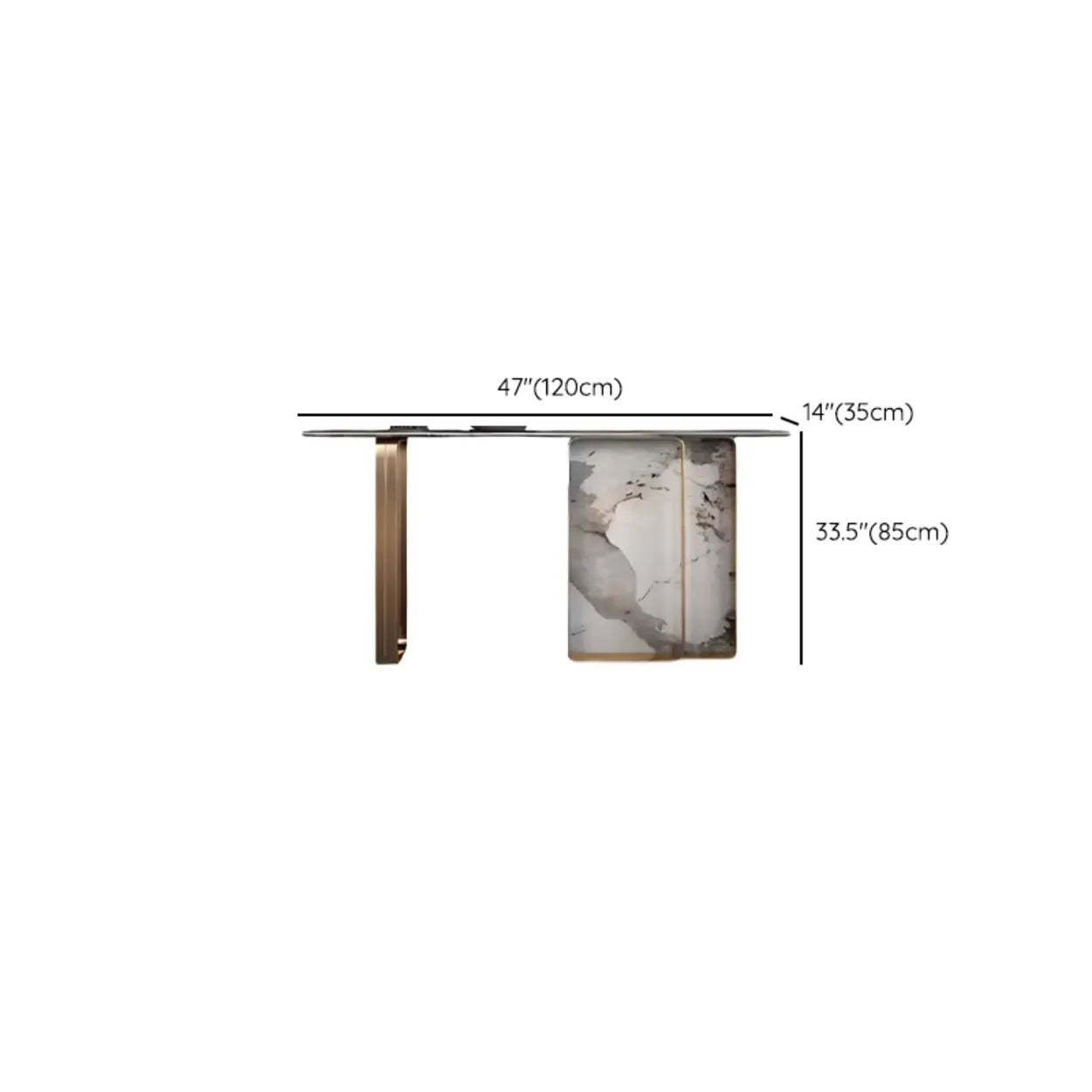 Marble Top Carbon Steel Abstract Console Table