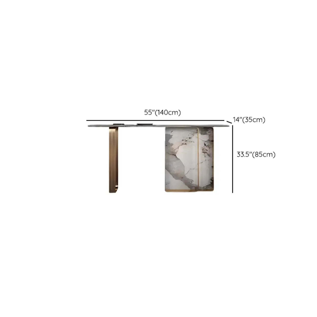 Marble Top Carbon Steel Abstract Console Table