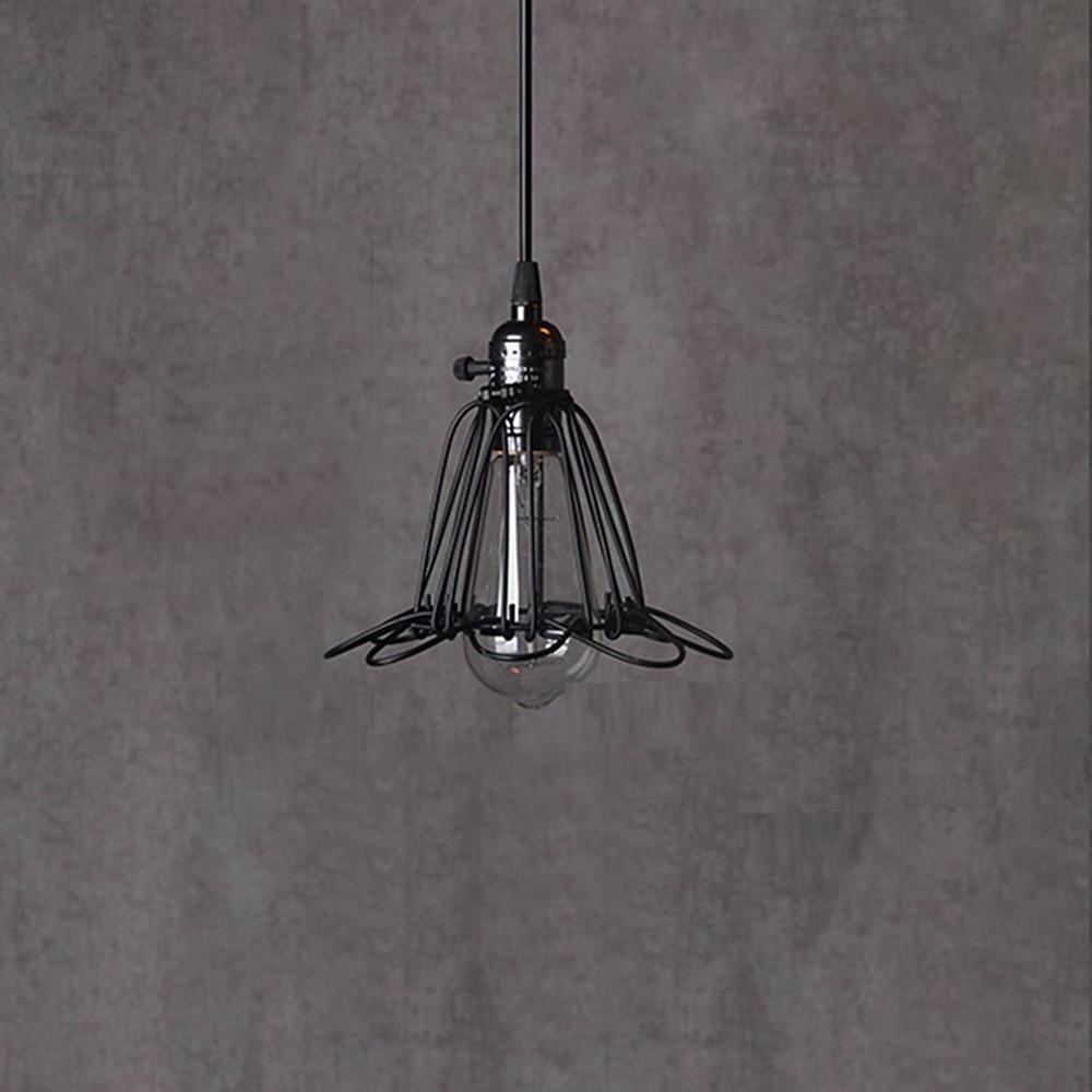 Industrial lantern red metal pendant lighting, Lighom — Matte Black