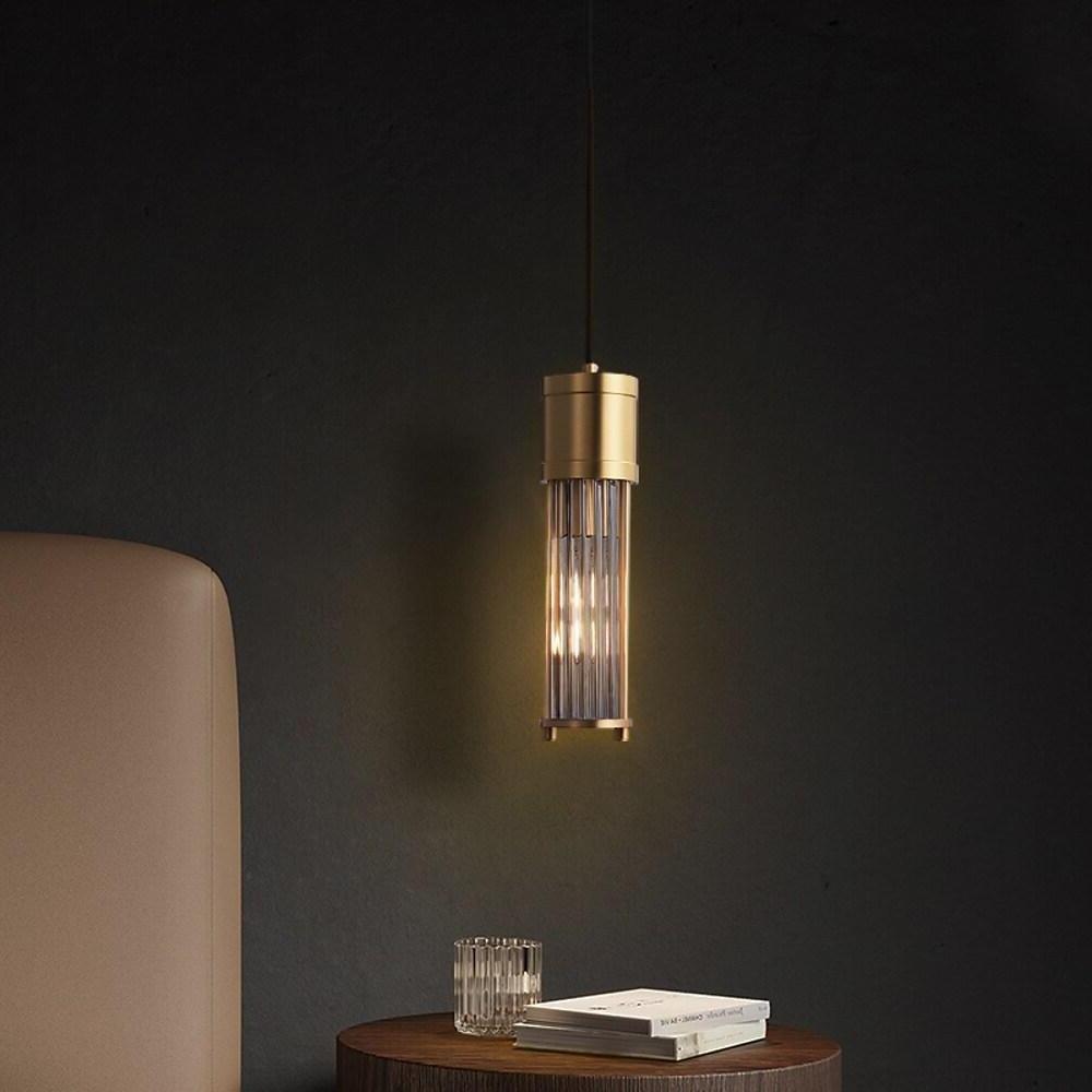 Cylinder Shaped LED Crystal Modern Pendant Light Island Lights Hanging Lamp-Lighom