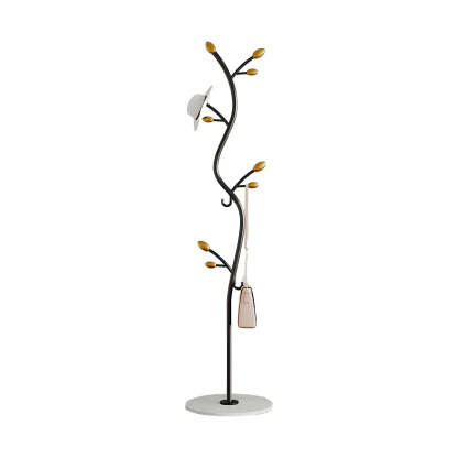 Black-Gold Metal Frame Tall Tree Coat Stand