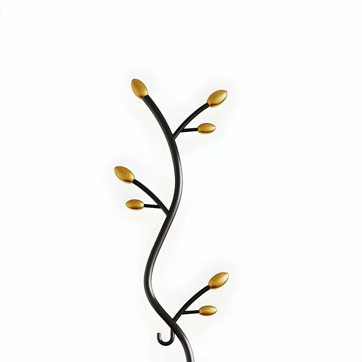 Black-Gold Metal Frame Tall Tree Coat Stand