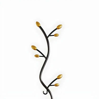 Black-Gold Metal Frame Tall Tree Coat Stand