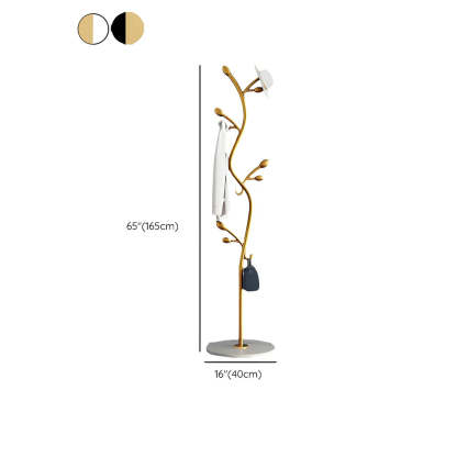 Black-Gold Metal Frame Tall Tree Coat Stand