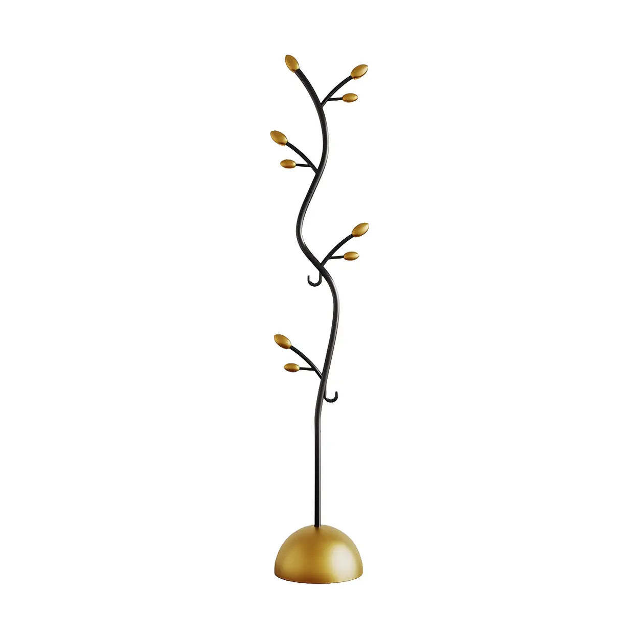 Black-Gold Metal Frame Tall Tree Coat Stand — Black-Gold