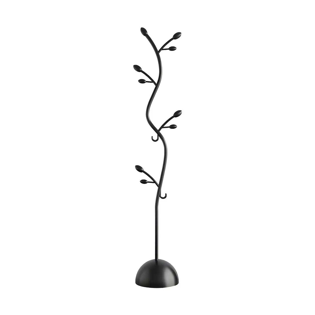 Black-Gold Metal Frame Tall Tree Coat Stand — Gold