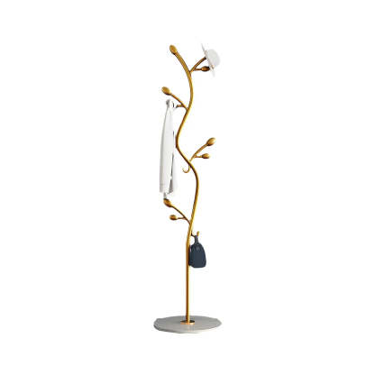 Black-Gold Metal Frame Tall Tree Coat Stand
