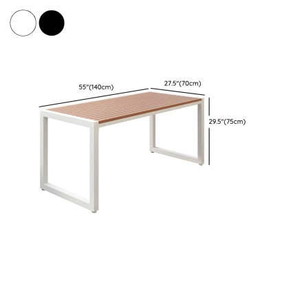 Metal Rectangle Outdoor Coffee Table with Benches