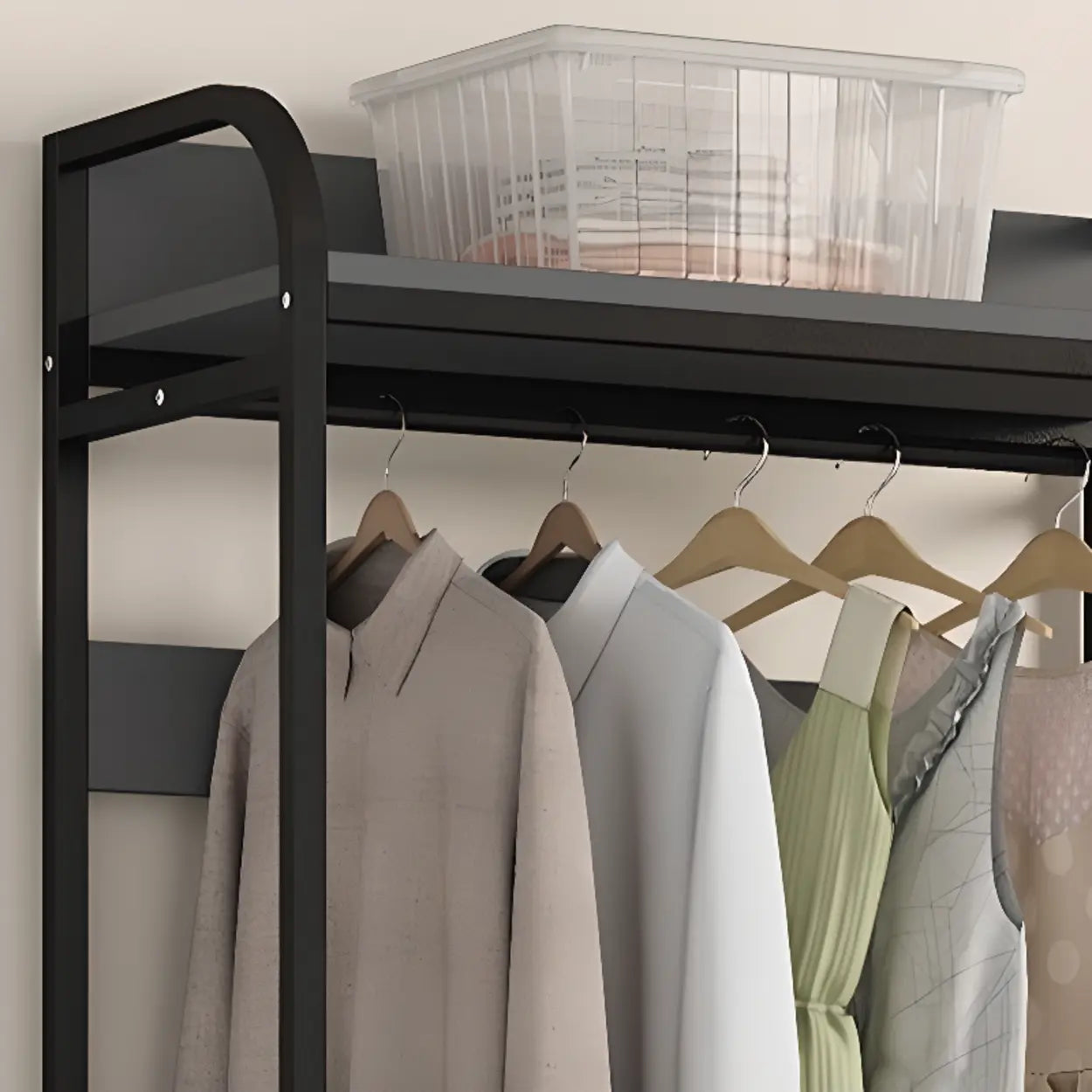 Metal Brown Drawer Open Storage Hall Tree — Brown / 3