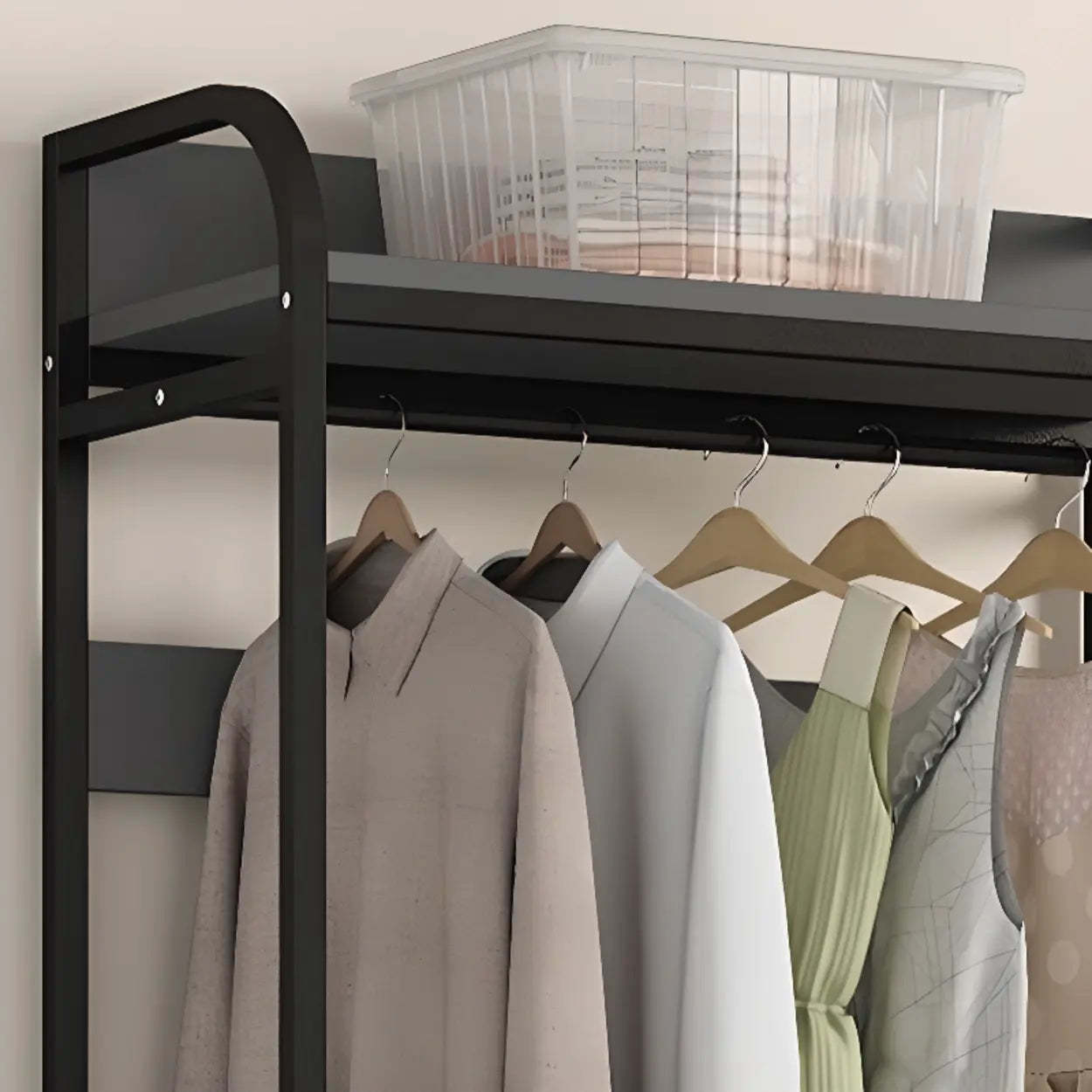 Metal Brown Drawer Open Storage Hall Tree — Brown / 3