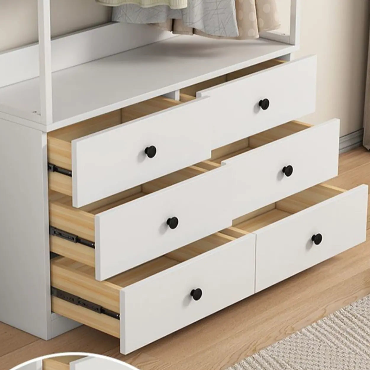 Metal Brown Drawer Open Storage Hall Tree — Brown / 2