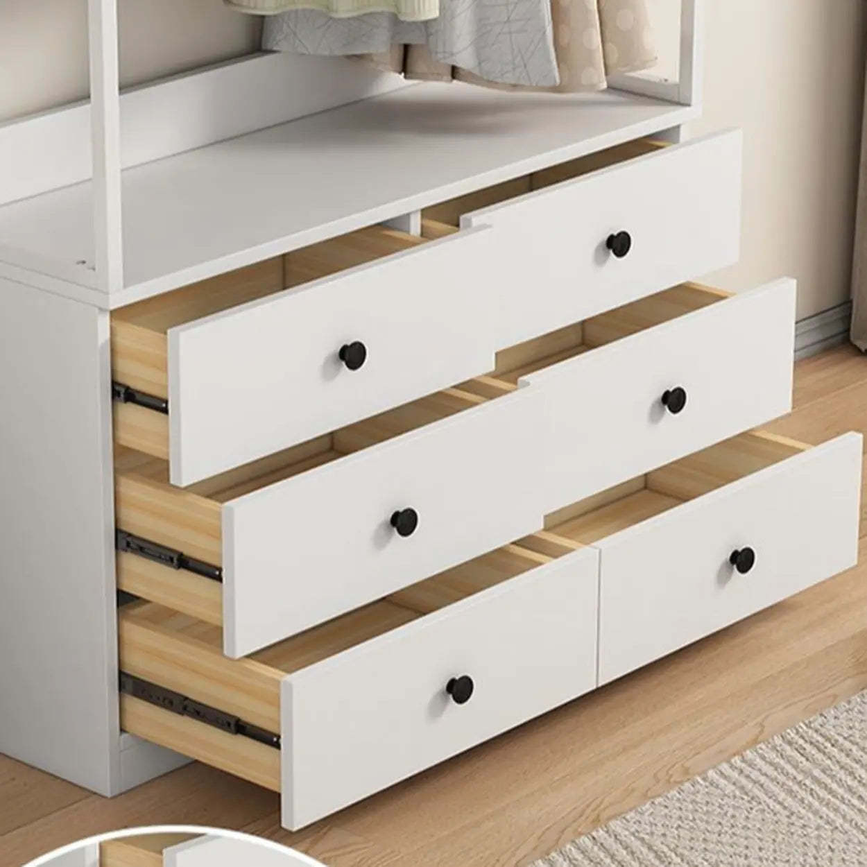 Metal Brown Drawer Open Storage Hall Tree — Brown / 2
