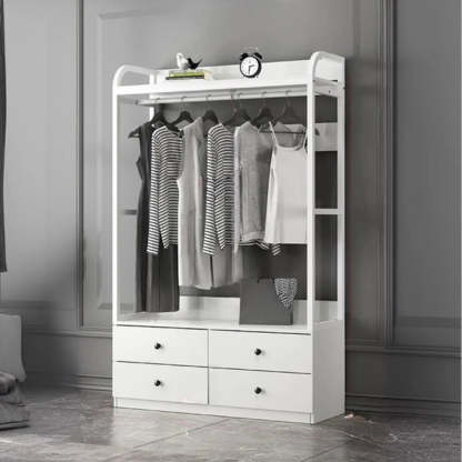 Metal Brown Drawer Open Storage Hall Tree
