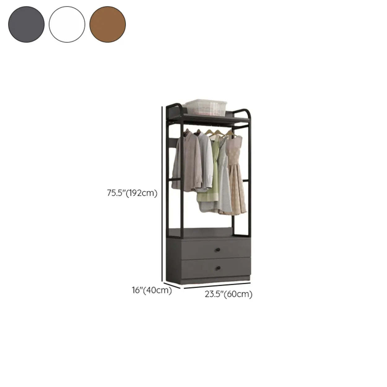 Metal Brown Drawer Open Storage Hall Tree