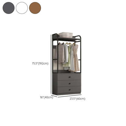 Metal Brown Drawer Open Storage Hall Tree