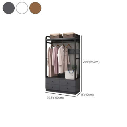 Metal Brown Drawer Open Storage Hall Tree