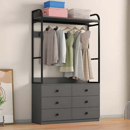 Metal Brown Drawer Open Storage Hall Tree — White / 2