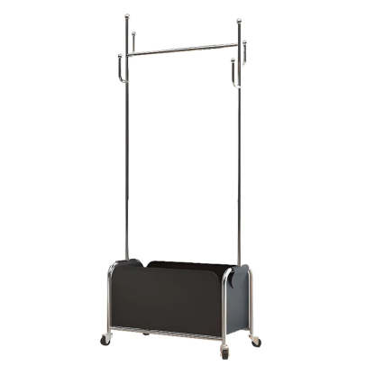 White Metal Freestanding Coat Rack with Basket