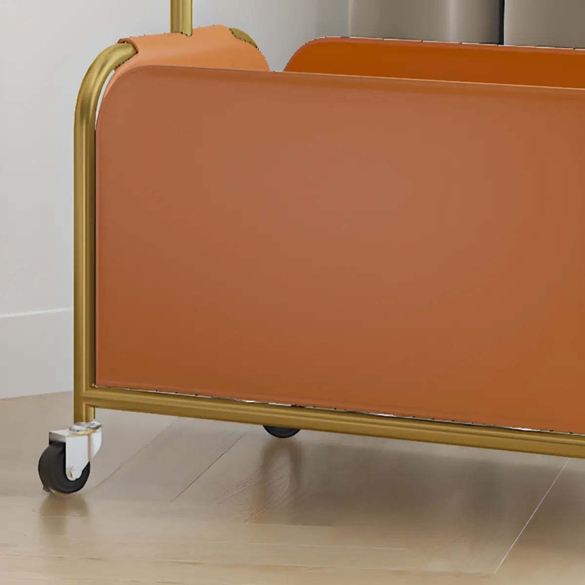 White Metal Freestanding Coat Rack with Basket