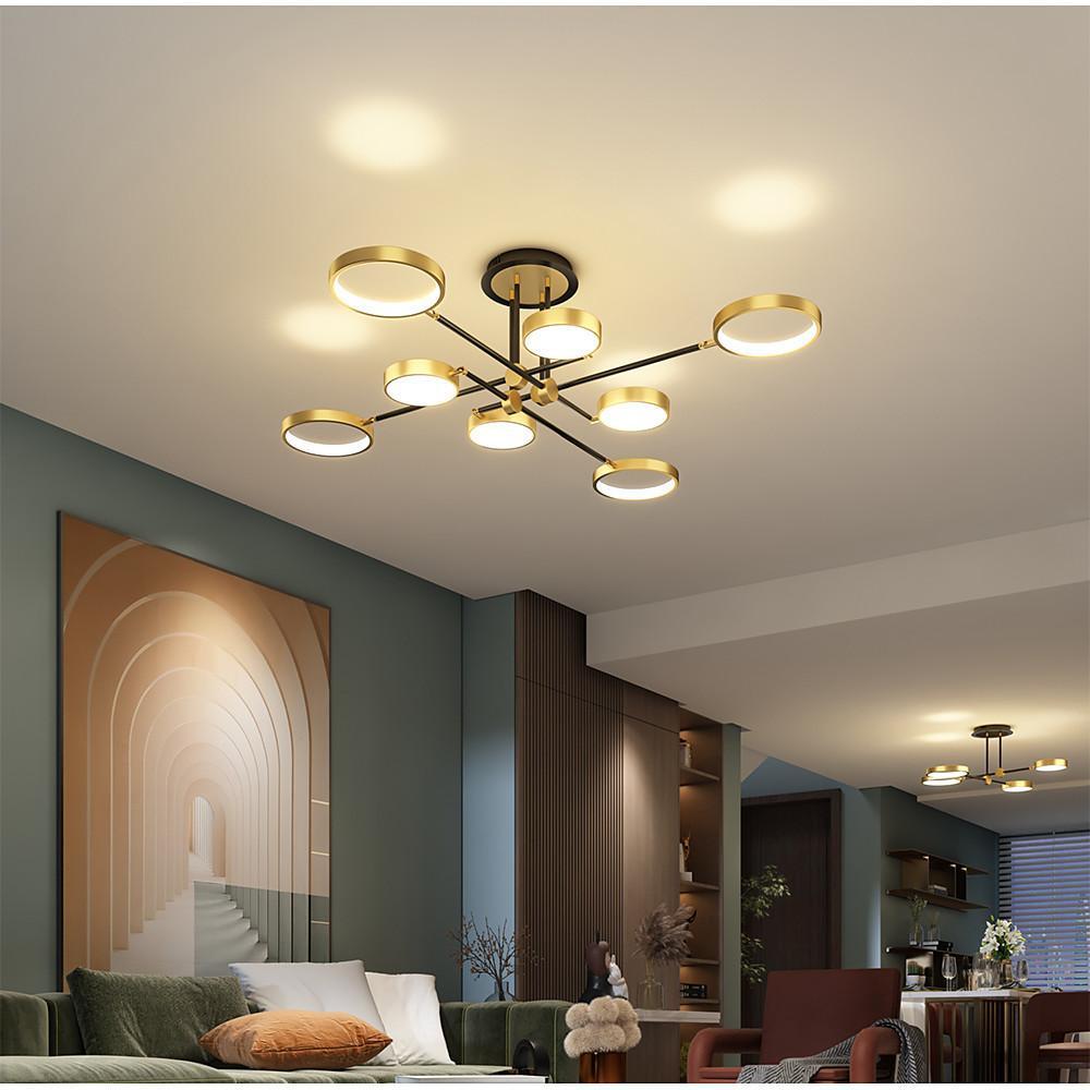 Circular 8-light Design LED Nordic Flush Mount Ceiling Light Chandeliers-Lighom