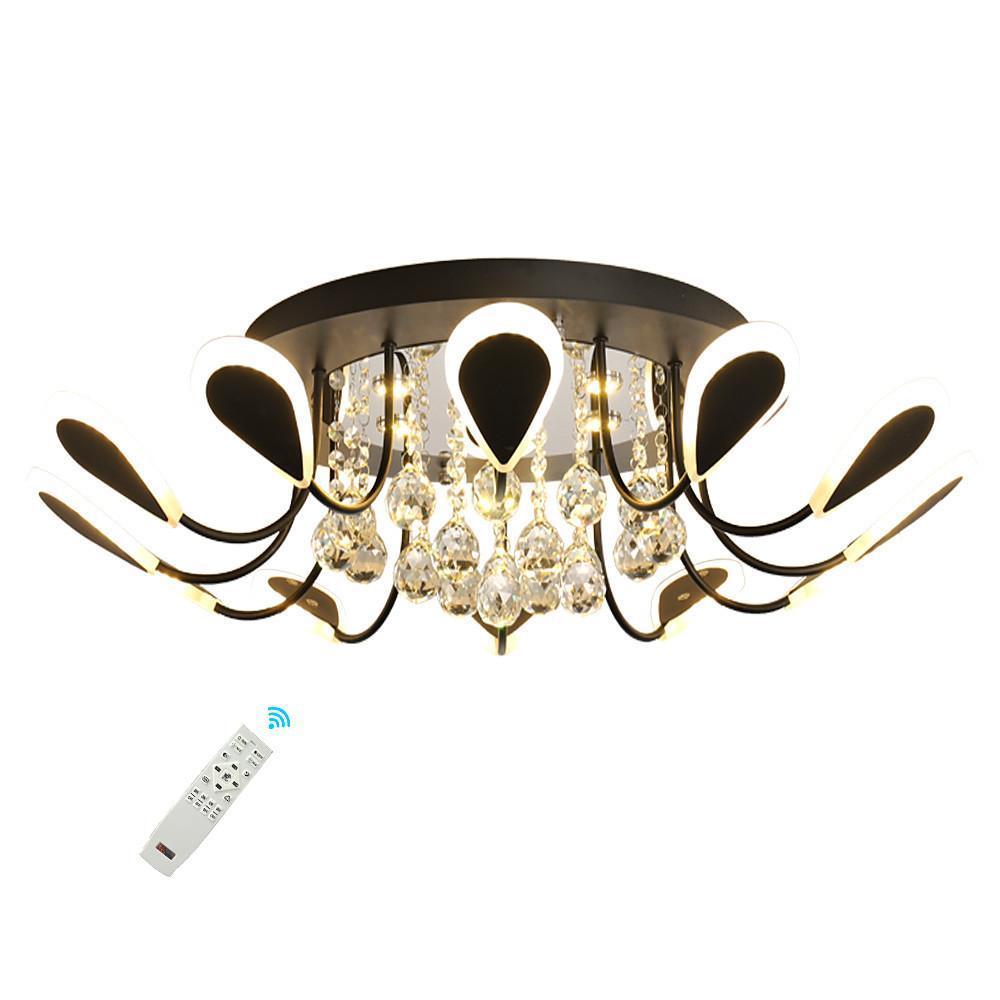 Creative Flower Shaped Dimmable LED Crystal Modern Ceiling Lights-Lighom