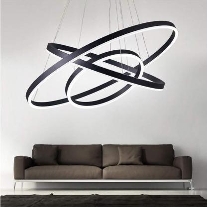 3 Circle Graduated Bedroom Pendant Lights Remote Control Pendant Lighting-Lighom