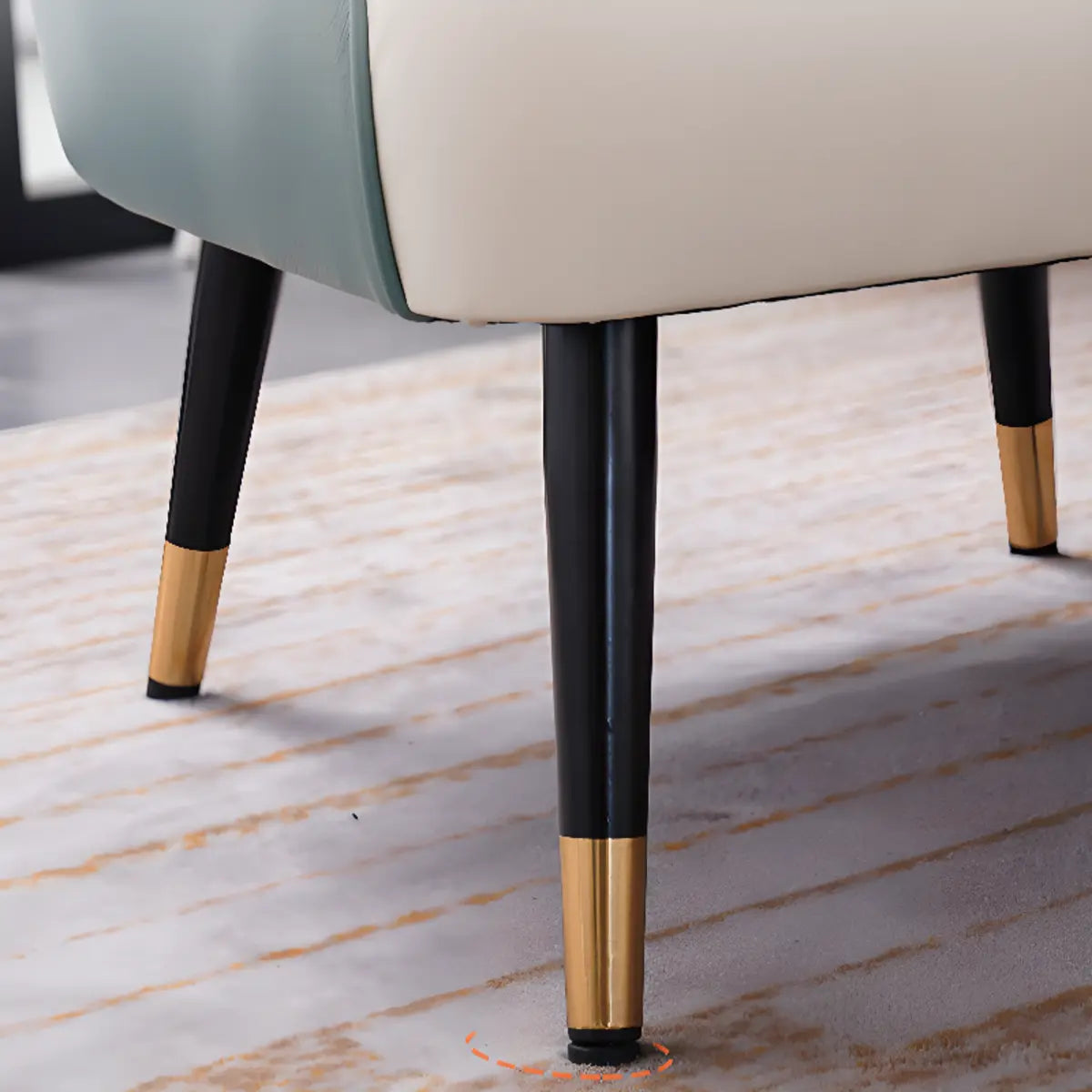 Microfiber Leather Sloped Arm Four Leg Chair