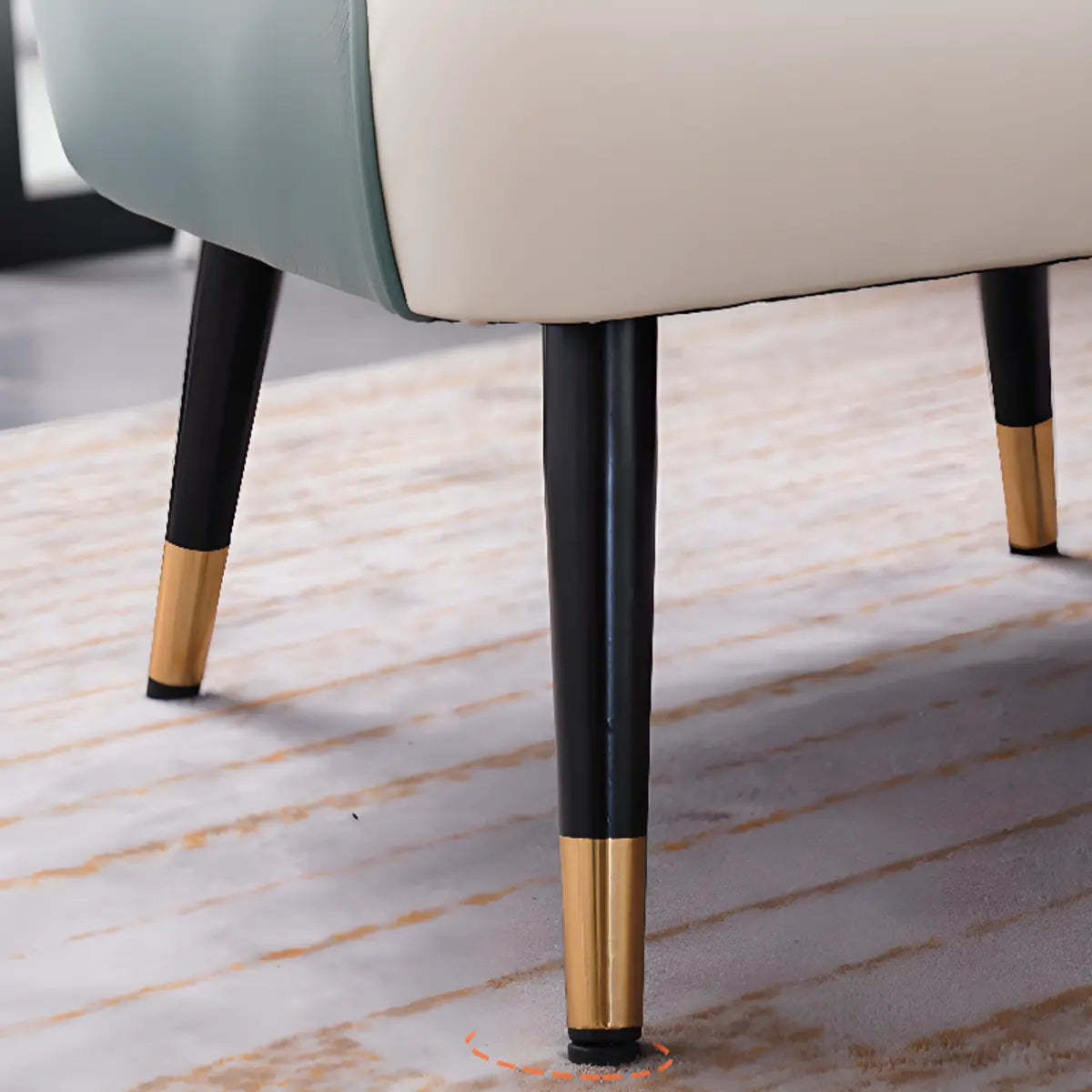 Microfiber Leather Sloped Arm Four Leg Chair