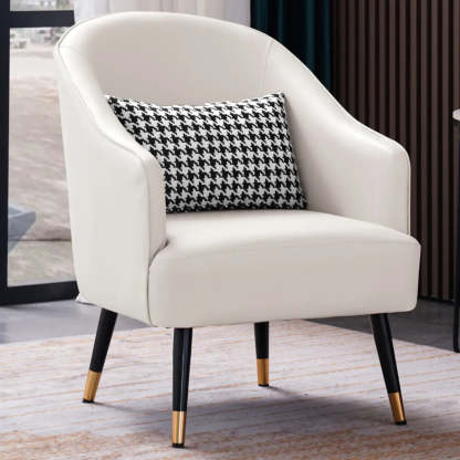Microfiber Leather Sloped Arm Four Leg Chair