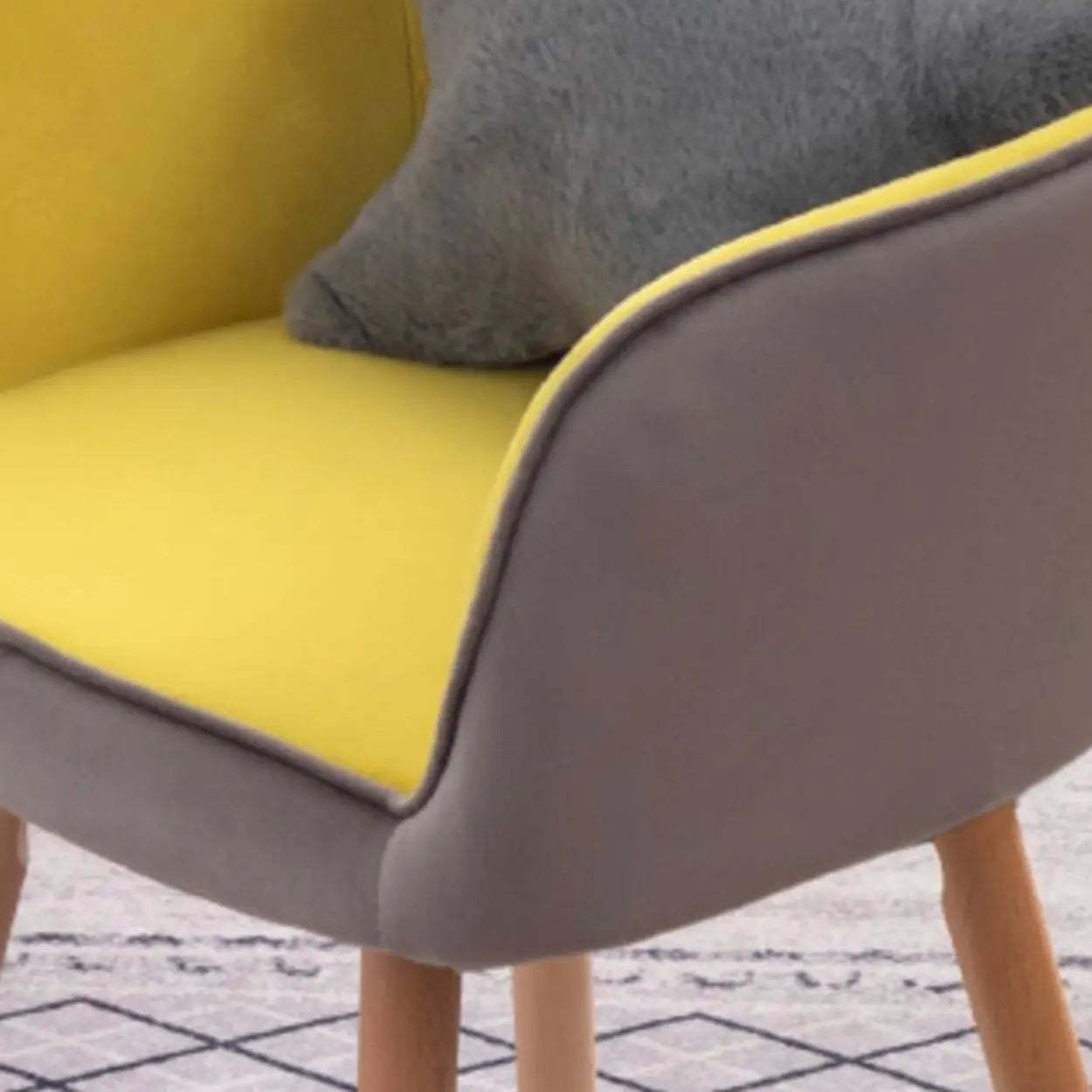 Mid-Back Upholstered Ergonomic Wood Frame Office Chair