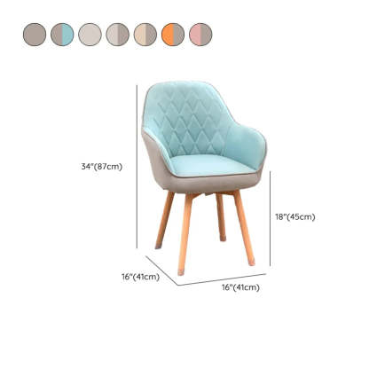 Mid-Back Upholstered Ergonomic Wood Frame Office Chair