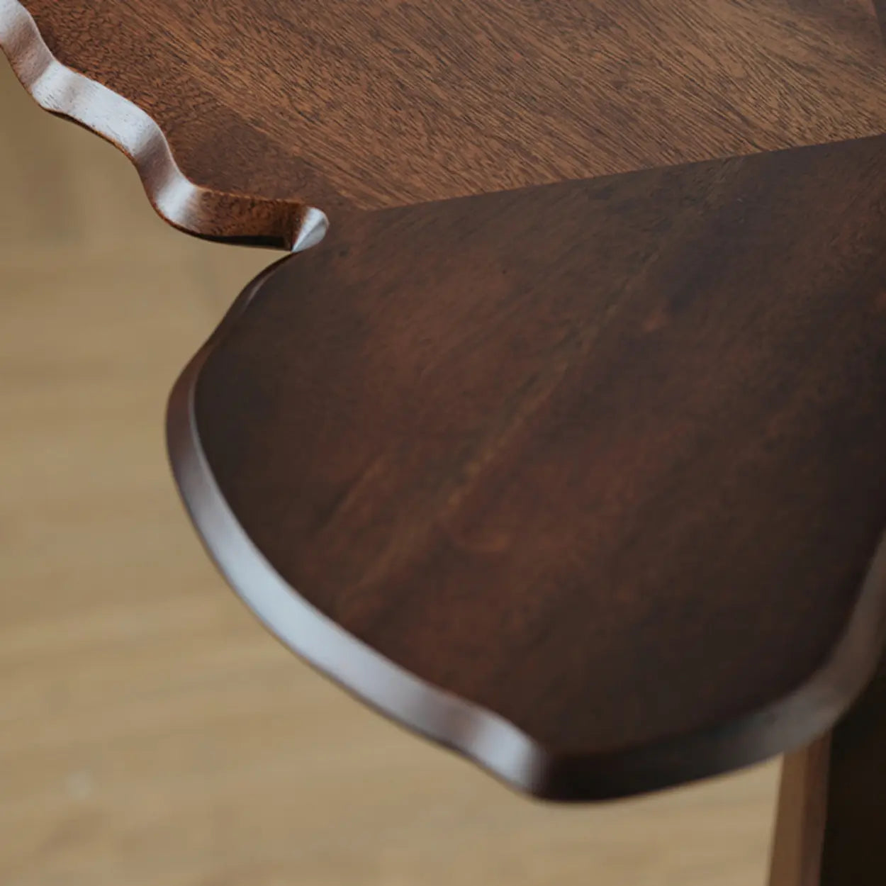 Mid-Century Butterfly Walnut Wood Side Table