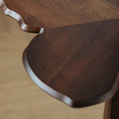 Mid-Century Butterfly Walnut Wood Side Table