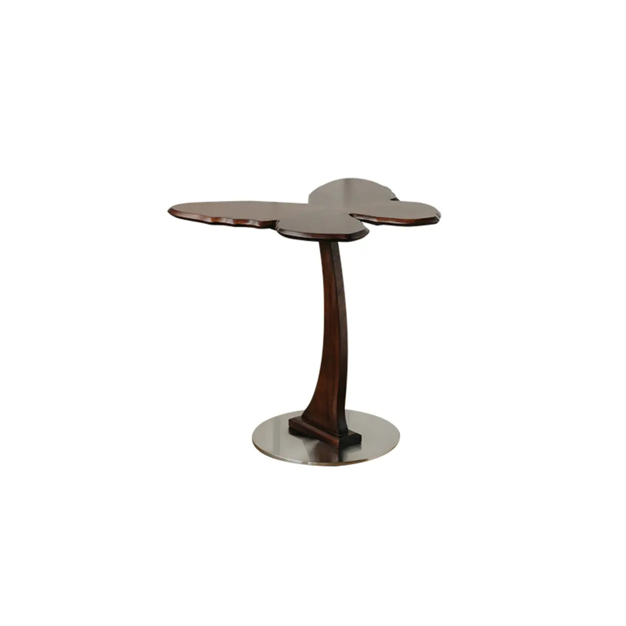 Mid-Century Butterfly Walnut Wood Side Table — Black Walnut