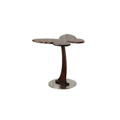 Mid-Century Butterfly Walnut Wood Side Table — Black Walnut