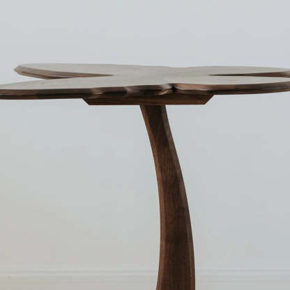 Mid-Century Butterfly Walnut Wood Side Table