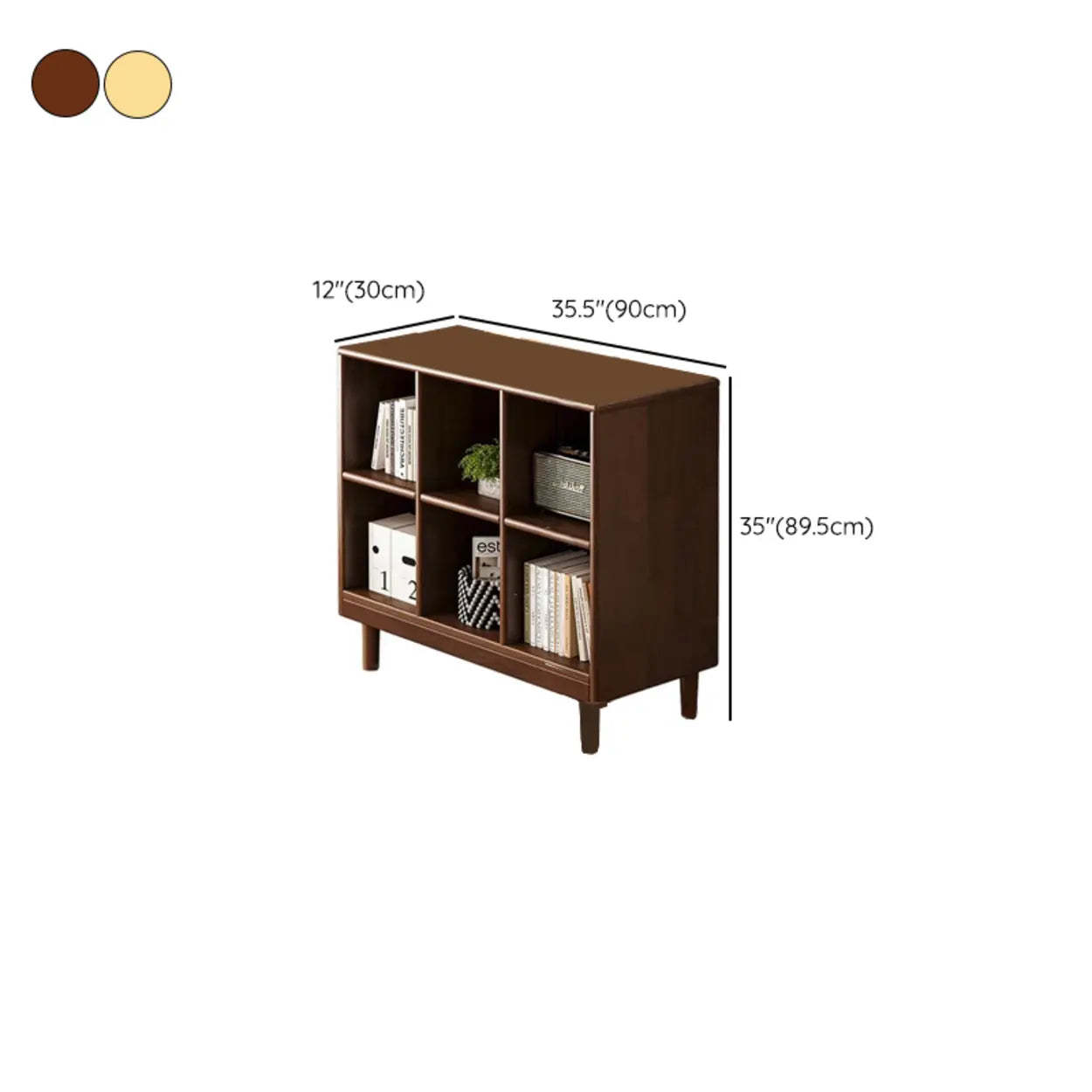 Mid-Century Modular Cube Wood Bookcase