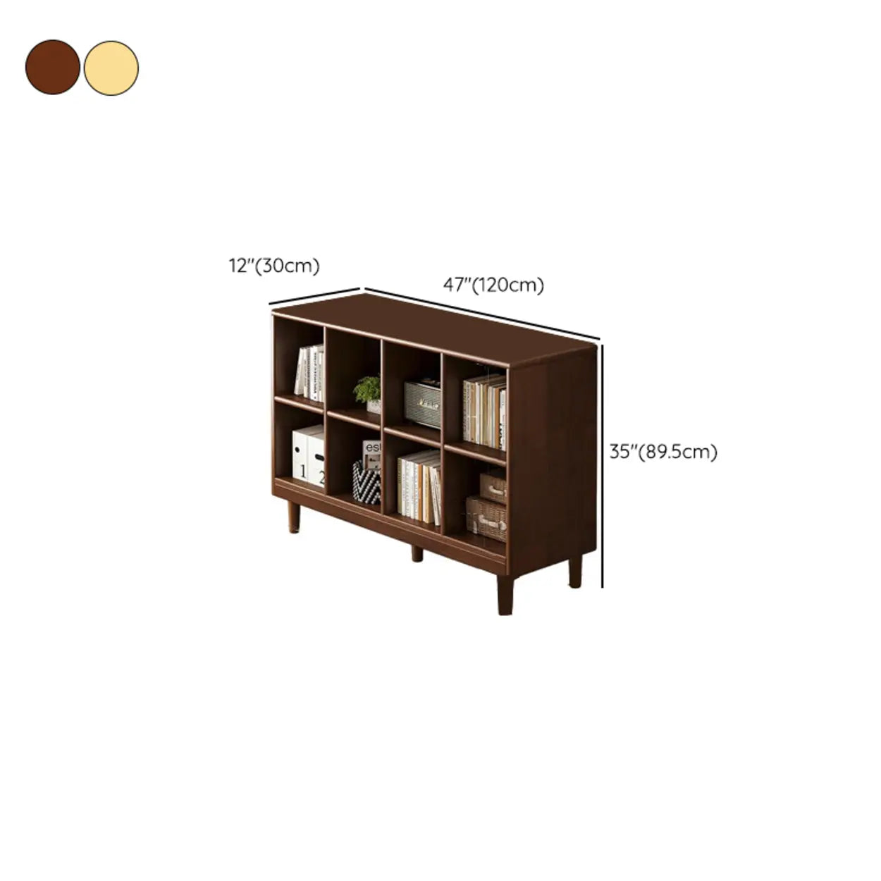 Mid-Century Modular Cube Wood Bookcase