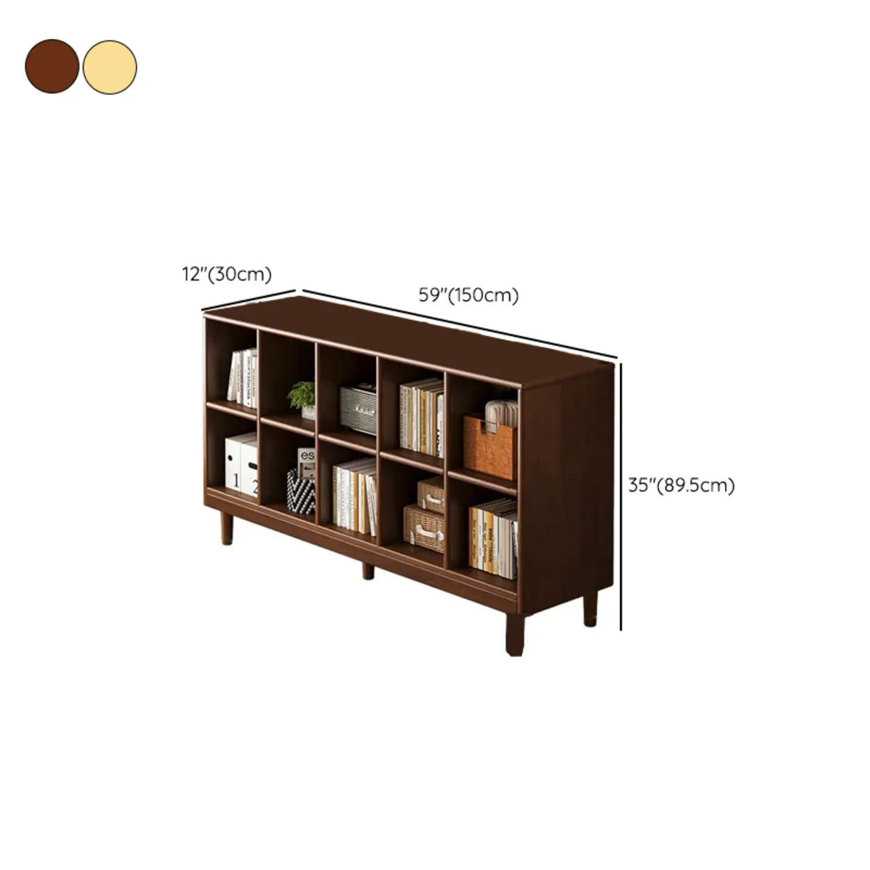 Mid-Century Modular Cube Wood Bookcase