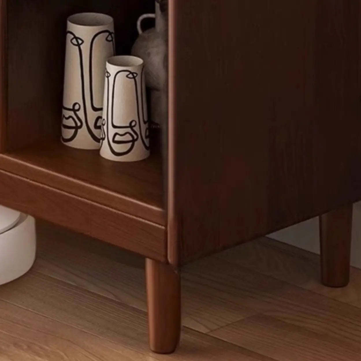 Mid-Century Modular Cube Wood Bookcase — Brown
