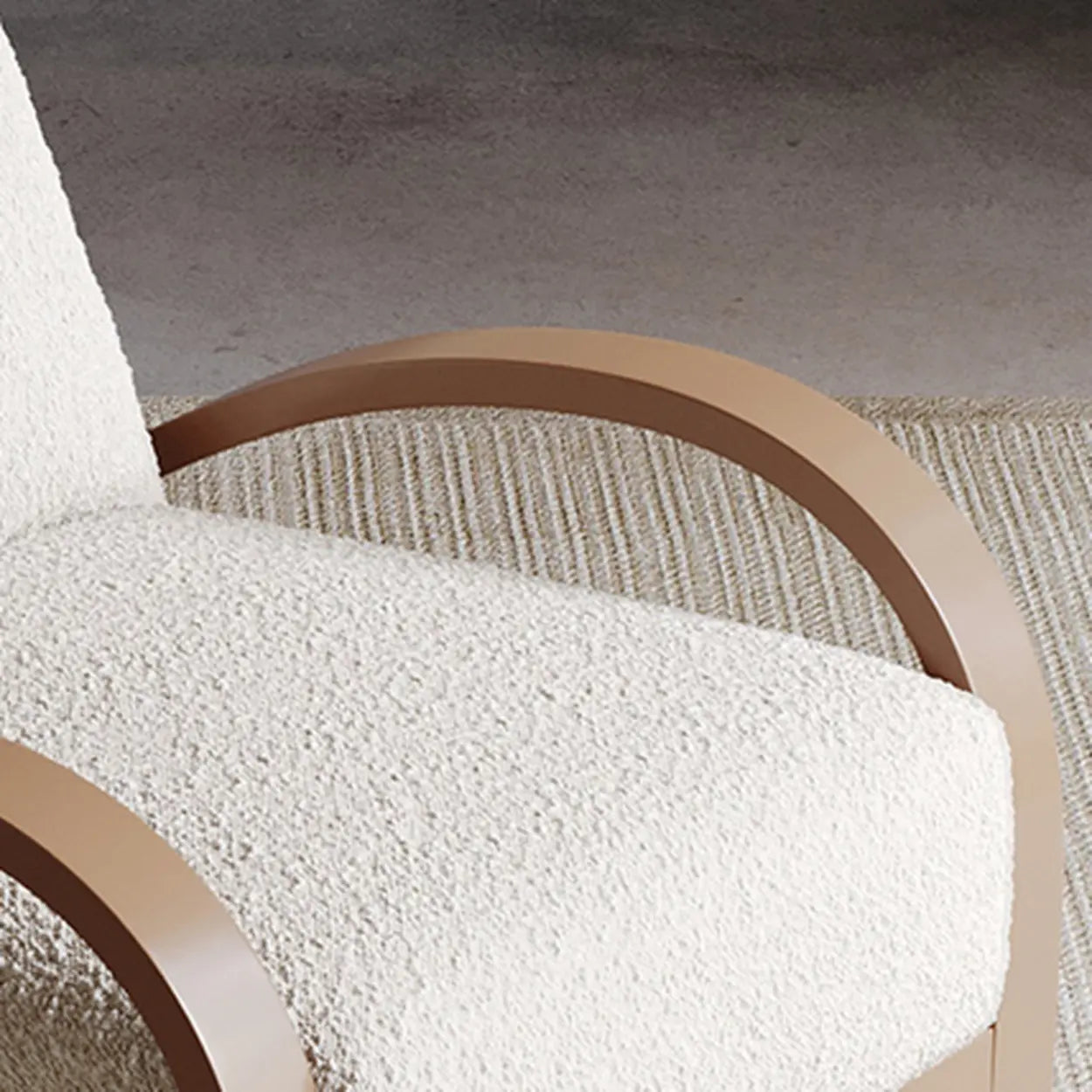 Mid-Century Beige Armrest Accent Chair with Pillow