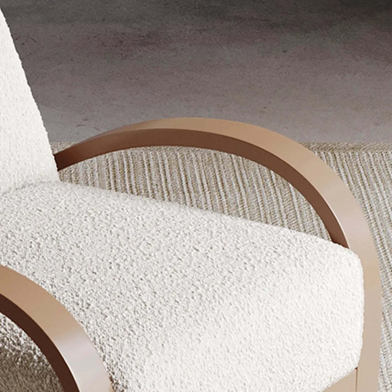 Mid-Century Beige Armrest Accent Chair with Pillow