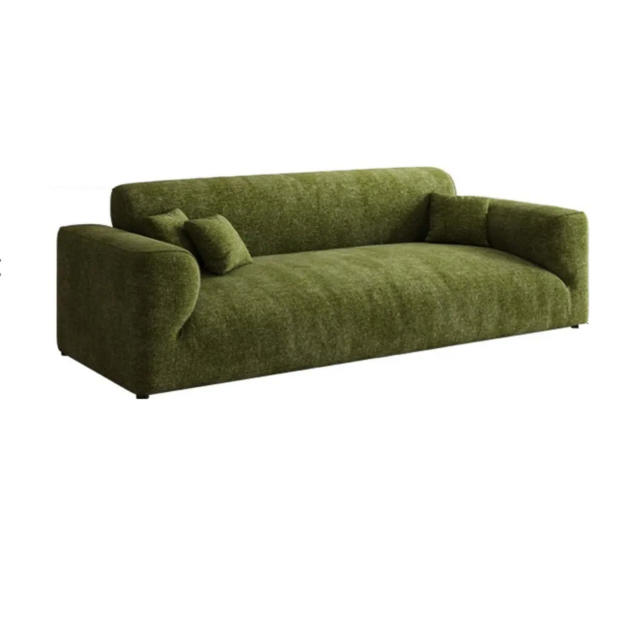 Lighom modern olive plush green sofas in brass — 79" L x 39" W x 31" H / Latex
