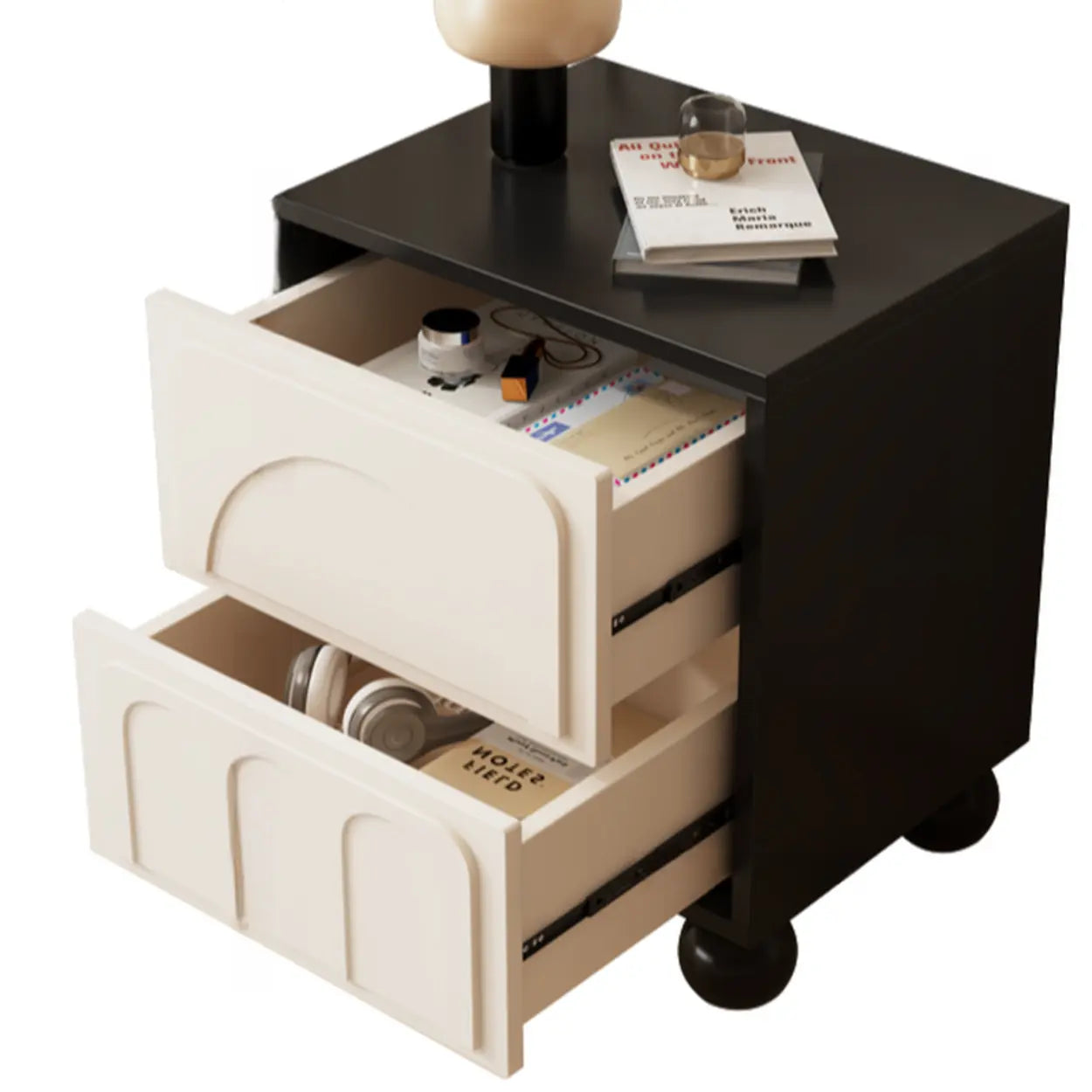 Modern drawers metal nightstands — 12" L x 16" W x 20" H